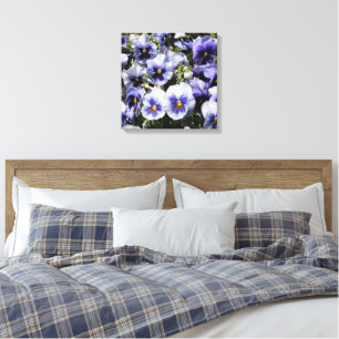16"x16" Purple Pansies Canvas Print