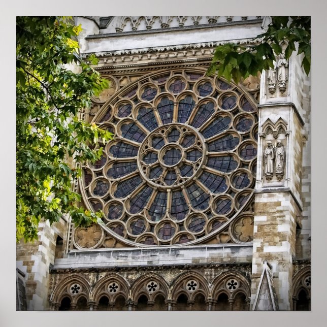 16"x16", Westminster Abbey - Stained Glass Window Poster (Front)