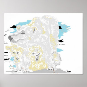 16" x 12", Value Poster Paper (Matte) Polar Bear