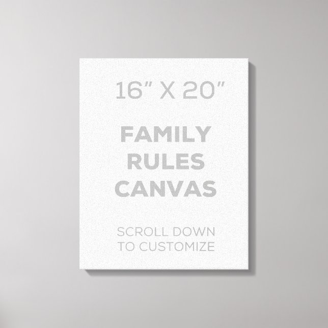 16" x 20" Family Rules Canvas (Front)