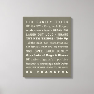 16" x 20" Family Rules Canvas Print