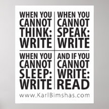 16" x 20" When to Write Poster