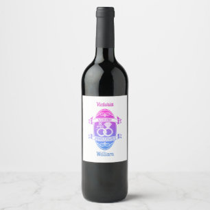 16 Year 16th wedding anniversary Wine Label