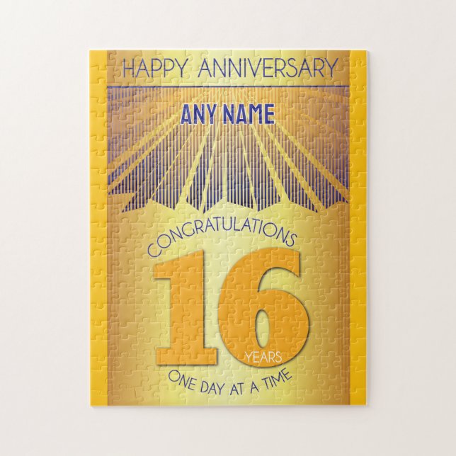 16 Year | AA 12 Step Anniversary Personalized Jigsaw Puzzle (Vertical)