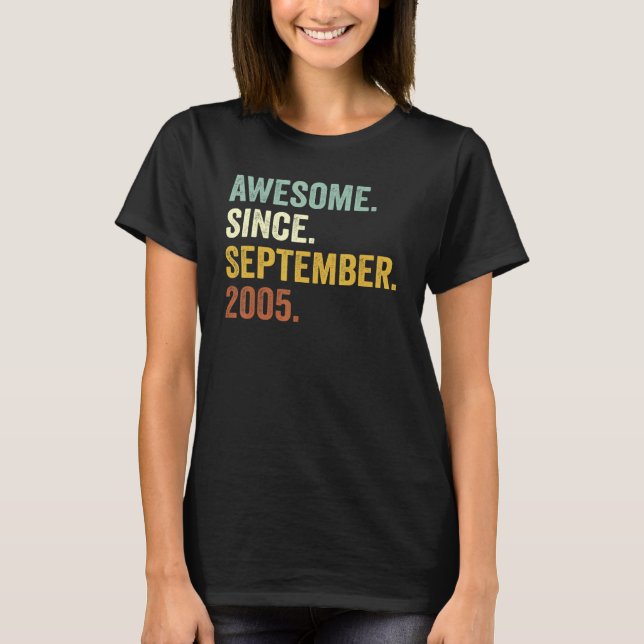 16 Year Old  Awesome Since September 2005 17th Bda T-Shirt (Front)