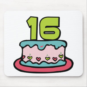 16 Year Old Birthday Cake Mouse Pad