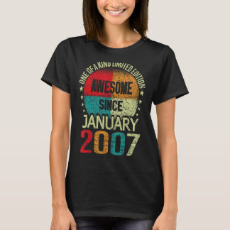 16 Year Old Gifts Awesome Since January 2007 Birth T-Shirt