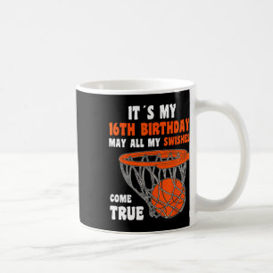 16 Year Old Happy 16th Birthday Bysketbyll 16th Bi Coffee Mug