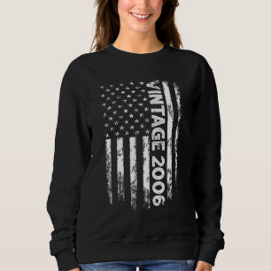 16 Year Old Vintage 2006 American Flag 16th Birth Sweatshirt