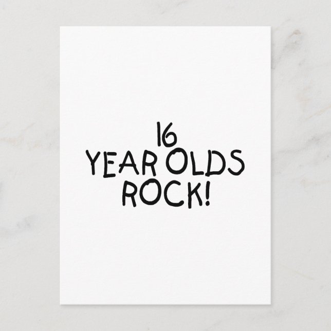 16 Year Olds Rock Postcard (Front)