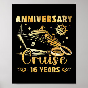 16 Years Of Marriage 16th Wedding Anniversary Crui Poster