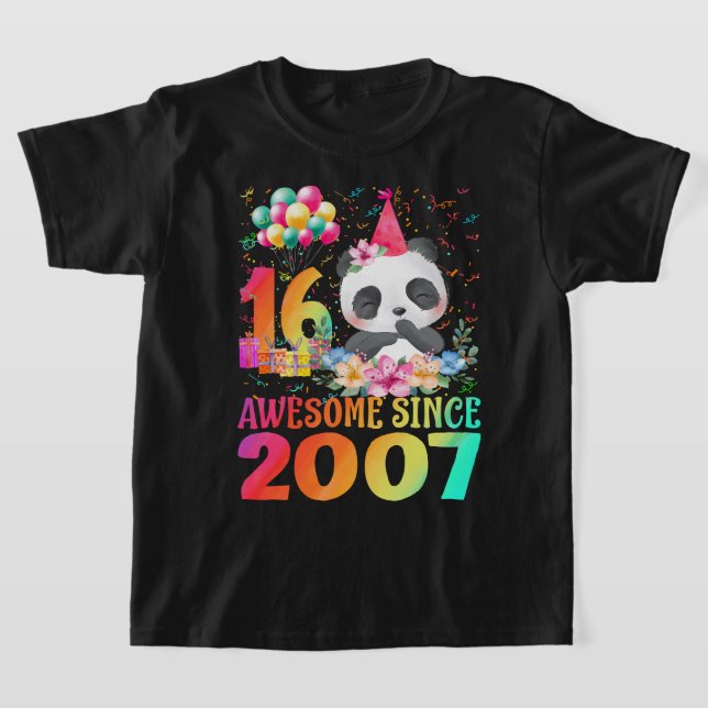 16 Years Old 16th Birthday Panda Unicorn Girl Part T-Shirt (Laydown)