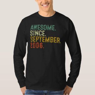 16 Years Old Awesome Since September 2006 16th Bi T-Shirt