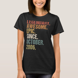 16 Years Old Funny Awesome Since October 2006 16th T-Shirt
