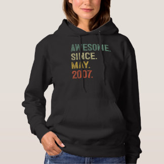 16 Years Old Gifts Awesome Since May 2007 16th Bir Hoodie
