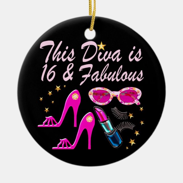 16 YR OLD PRIMA DONNA CERAMIC ORNAMENT (Front)