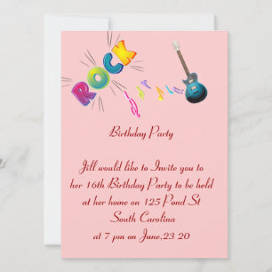 16e anniversaire Carte photo Music Rock