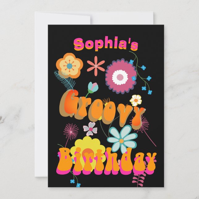 16e anniversaire Floral Flower Invitation colorée (Devant)