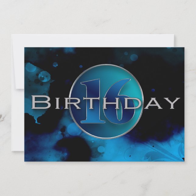 16e ANNIVERSAIRE INVITATION - BLUES ABSTRAITES (Devant)