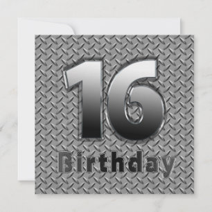 16e ANNIVERSAIRE INVITATION - MÉTAL