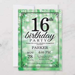 16e anniversaire Invitation Parties scintillant ve