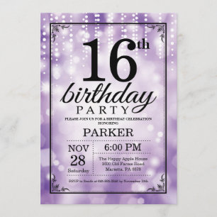 16e anniversaire Invitation Parties scintillant vi