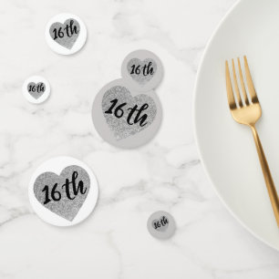16e anniversaire table confetti