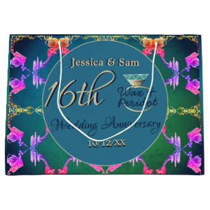 16e Mariage, sac cadeau à fleur Statice