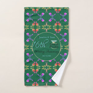 16ème anniversaire Mariage Verte Peridot Tea Towel