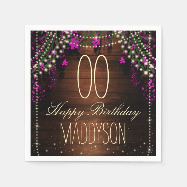 16th 18th 21st 30th 40th 50th 60th 70th Birthday Napkin (Front)