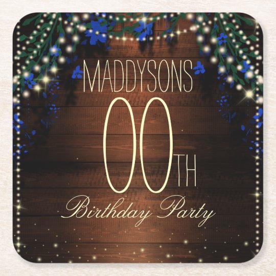 16th 18th 21st 30th 40th 50th 60th 70th Birthday Square Paper Coaster