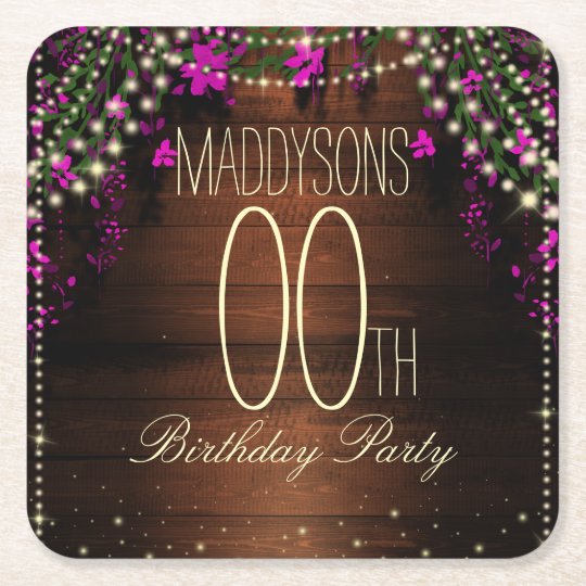 16th 18th 21st 30th 40th 50th 60th 70th Birthday Square Paper Coaster
