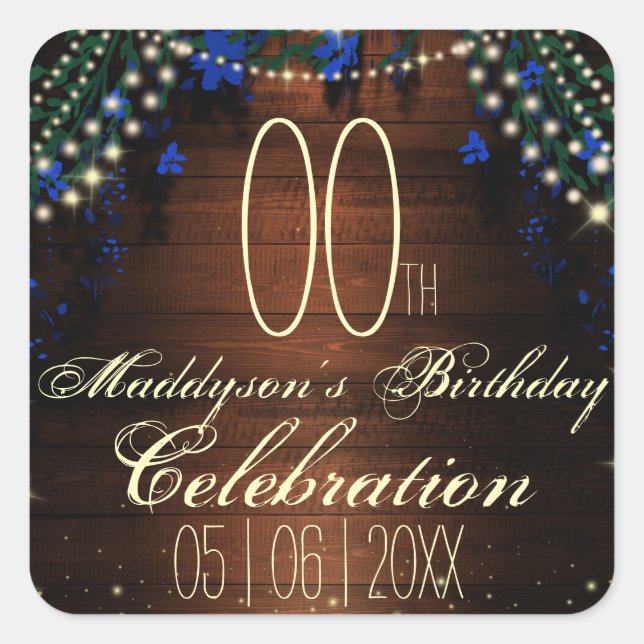 16th 18th 21st 30th 40th 50th 60th 70th Birthday Square Sticker (Front)