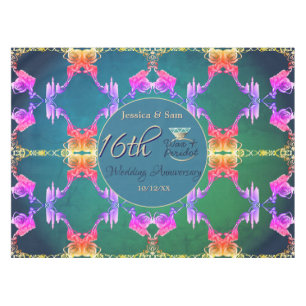 16th Anniversary Wax, Statice Flower  Tablecloth