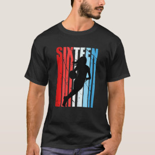 16th Basketball Birthday Retro Vintage Distressed T-Shirt