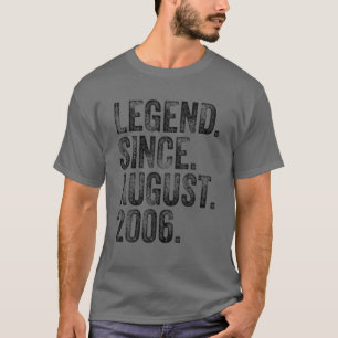 16Th Birthday August Born 16 Years Legend Since 20 T-Shirt