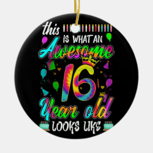 16th Birthday Awesome 16 Year Old Looks Like Ceramic Ornament