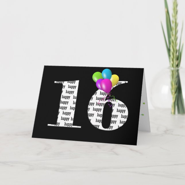16th birthday balloon bouquet card (Front)