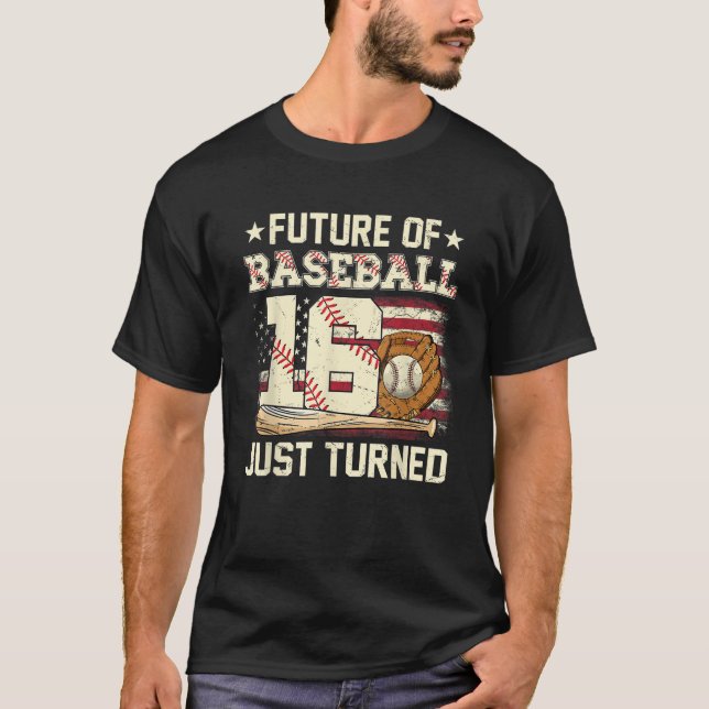 16th Birthday Baseball Gift For 16 Year Old Birthd T-Shirt (Front)