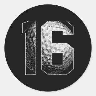 16th Birthday Boy Golf Player Golf 16 Years Old  Classic Round Sticker