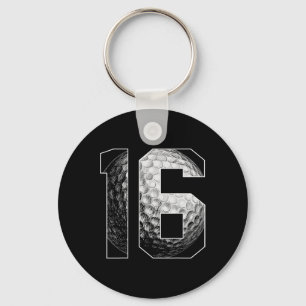 16th Birthday Boy Golf Player Golf 16 Years Old Keychain