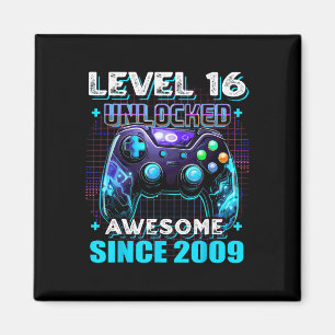 16th Birthday Boy Level 16 Gamer 16 Year Video Gam Magnet