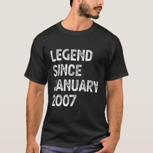 16Th Birthday Boys Girls Legend Since January 2007 T-Shirt