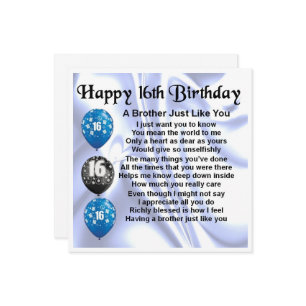 16th Birthday  Brother Greeting Card