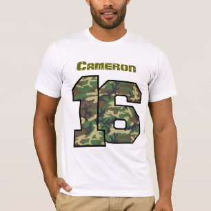 16th Birthday Camo One Year Custom Name V012E T-Shirt