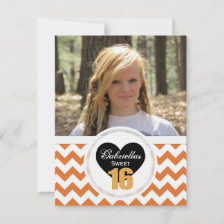 16th Birthday Chevron Print: O &W Party Invitation