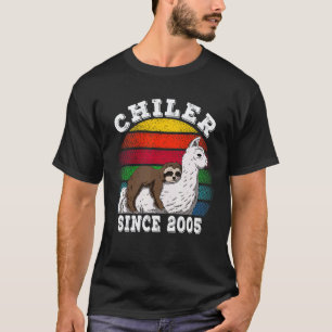 16th Birthday Chiller Since 2005 Sloth llama T-Shirt