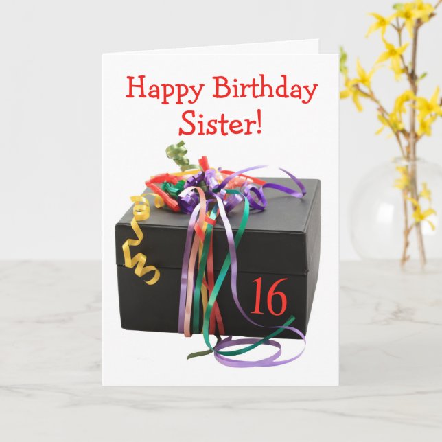 16th Birthday Customizable Card (Yellow Flower)