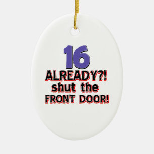 16th birthday designs ceramic ornament
