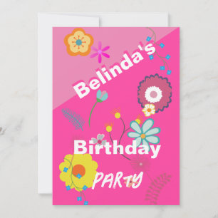 16th Birthday Floral Flower Pink Invitation